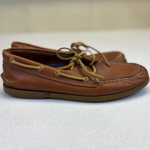 Sperry Authentic Original Mens Boat Shoe 9.5 M Sahara Style Top-Sider Leather